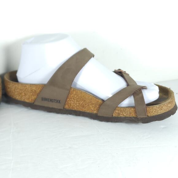 Birkenstock Women's Mayari US8 EU39 Birkibuc Mocha Brown Strappy Slide sandals - Picture 6 of 16